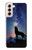 W3555 Wolf Howling Million Star Hard Case and Leather Flip Case For Samsung Galaxy S21 5G