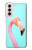 W3708 Pink Flamingo Hard Case and Leather Flip Case For Samsung Galaxy S21 5G