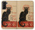 W2739 Chat Noir Black Cat Vintage Hard Case and Leather Flip Case For Samsung Galaxy S21 Plus 5G, Galaxy S21+ 5G