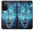 W0752 Blue Fire Grim Wolf Hard Case and Leather Flip Case For Samsung Galaxy S21 Ultra 5G