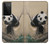 W2210 Panda Fluffy Art Painting Hard Case and Leather Flip Case For Samsung Galaxy S21 Ultra 5G