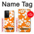 W2245 Hawaiian Hibiscus Orange Pattern Hard Case and Leather Flip Case For Samsung Galaxy S21 Ultra 5G