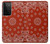 W3355 Bandana Red Pattern Hard Case and Leather Flip Case For Samsung Galaxy S21 Ultra 5G