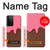 W3754 Strawberry Ice Cream Cone Hard Case and Leather Flip Case For Samsung Galaxy S21 Ultra 5G