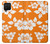 W2245 Hawaiian Hibiscus Orange Pattern Hard Case and Leather Flip Case For Samsung Galaxy A12