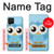 W3029 Cute Blue Owl Hard Case and Leather Flip Case For Samsung Galaxy A12