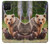 W3558 Bear Family Hard Case and Leather Flip Case For Samsung Galaxy A12