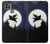 W3289 Flying Pig Full Moon Night Hard Case and Leather Flip Case For Motorola Moto G9 Power