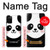 W2662 Cute Panda Cartoon Hard Case and Leather Flip Case For Samsung Galaxy A02s, Galaxy M02s