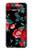 W3112 Rose Floral Pattern Black Hard Case and Leather Flip Case For LG K51S