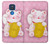 W3025 Pink Maneki Neko Lucky Cat Hard Case and Leather Flip Case For Motorola Moto G Play (2021)