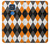 W3421 Black Orange White Argyle Plaid Hard Case and Leather Flip Case For Motorola Moto G Play (2021)