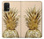 W3490 Gold Pineapple Hard Case and Leather Flip Case For Samsung Galaxy A32 4G