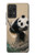 W2210 Panda Fluffy Art Painting Hard Case and Leather Flip Case For Samsung Galaxy A52, Galaxy A52 5G