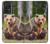 W3558 Bear Family Hard Case and Leather Flip Case For Samsung Galaxy A52, Galaxy A52 5G