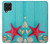 W3428 Aqua Wood Starfish Shell Hard Case and Leather Flip Case For Samsung Galaxy F62