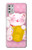 W3025 Pink Maneki Neko Lucky Cat Hard Case and Leather Flip Case For Motorola Moto G Stylus (2021)