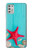 W3428 Aqua Wood Starfish Shell Hard Case and Leather Flip Case For Motorola Moto G Stylus (2021)