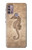 W3214 Seahorse Skeleton Fossil Hard Case and Leather Flip Case For Motorola Moto G30, G20, G10