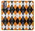 W3421 Black Orange White Argyle Plaid Hard Case and Leather Flip Case For Motorola Moto G30, G20, G10