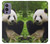 W1073 Panda Enjoy Eating Hard Case and Leather Flip Case For OnePlus 9