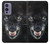 W2823 Black Wolf Blue Eyes Face Hard Case and Leather Flip Case For OnePlus 9