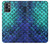 W3047 Green Mermaid Fish Scale Hard Case and Leather Flip Case For OnePlus 9R