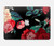 W3112 Rose Floral Pattern Black Hard Case Cover For MacBook 12″ - A1534