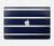 W2767 Navy White Striped Hard Case Cover For MacBook Air 13″ - A1369, A1466