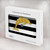 W2882 Black and White Striped Gold Dolphin Hard Case Cover For MacBook Air 13″ - A1369, A1466