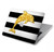 W2882 Black and White Striped Gold Dolphin Hard Case Cover For MacBook Pro Retina 13″ - A1425, A1502