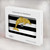 W2882 Black and White Striped Gold Dolphin Hard Case Cover For MacBook Pro 15″ - A1707, A1990
