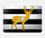 W2794 Black and White Striped Deer Gold Sparkles Hard Case Cover For MacBook Pro 16″ - A2141