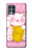 W3025 Pink Maneki Neko Lucky Cat Hard Case and Leather Flip Case For Motorola Edge S