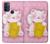 W3025 Pink Maneki Neko Lucky Cat Hard Case and Leather Flip Case For Motorola Moto G50