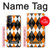 W3421 Black Orange White Argyle Plaid Hard Case and Leather Flip Case For Motorola Moto G50