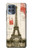 W2108 Eiffel Tower Paris Postcard Hard Case and Leather Flip Case For Motorola Moto G100