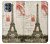 W2108 Eiffel Tower Paris Postcard Hard Case and Leather Flip Case For Motorola Moto G100