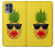 W2443 Funny Pineapple Sunglasses Kiss Hard Case and Leather Flip Case For Motorola Moto G100