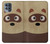 W2825 Cute Cartoon Raccoon Hard Case and Leather Flip Case For Motorola Moto G100