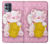 W3025 Pink Maneki Neko Lucky Cat Hard Case and Leather Flip Case For Motorola Moto G100