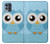 W3029 Cute Blue Owl Hard Case and Leather Flip Case For Motorola Moto G100