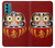 W3023 Japan Good Luck Daruma Doll Hard Case and Leather Flip Case For Motorola Moto G60, G40 Fusion