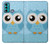 W3029 Cute Blue Owl Hard Case and Leather Flip Case For Motorola Moto G60, G40 Fusion