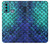 W3047 Green Mermaid Fish Scale Hard Case and Leather Flip Case For Motorola Moto G60, G40 Fusion