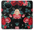 W3112 Rose Floral Pattern Black Hard Case and Leather Flip Case For Nokia X10