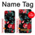 W3112 Rose Floral Pattern Black Hard Case and Leather Flip Case For Nokia X10