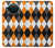 W3421 Black Orange White Argyle Plaid Hard Case and Leather Flip Case For Nokia X10