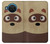 W2825 Cute Cartoon Raccoon Hard Case and Leather Flip Case For Nokia X20