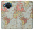 W3418 Vintage World Map Hard Case and Leather Flip Case For Nokia X20